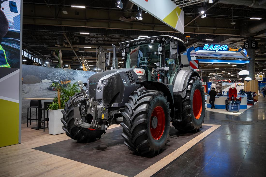 Claas tractor on a stand